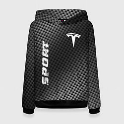 Толстовка-худи женская Tesla sport carbon, цвет: 3D-черный