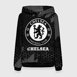 Толстовка-худи женская Chelsea sport на темном фоне, цвет: 3D-черный