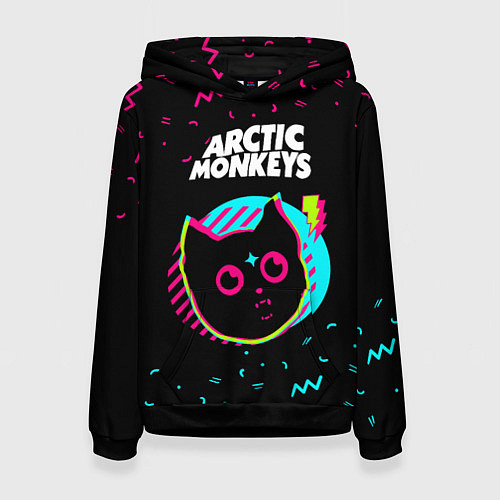 Женская толстовка Arctic Monkeys - rock star cat / 3D-Черный – фото 1