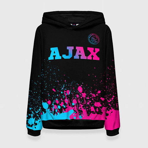 Женская толстовка Ajax - neon gradient посередине / 3D-Черный – фото 1