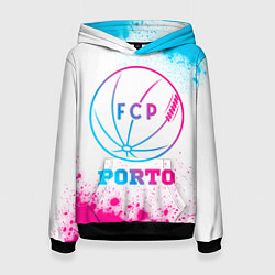 Толстовка-худи женская Porto neon gradient style, цвет: 3D-черный