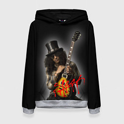 Толстовка-худи женская Slash музыкант группы Guns N Roses, цвет: 3D-меланж