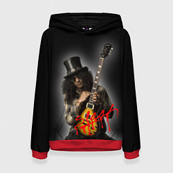 Толстовка-худи женская Slash музыкант группы Guns N Roses, цвет: 3D-красный