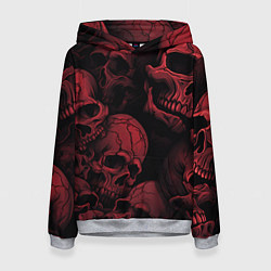 Толстовка-худи женская Кровавые черепа, цвет: 3D-меланж