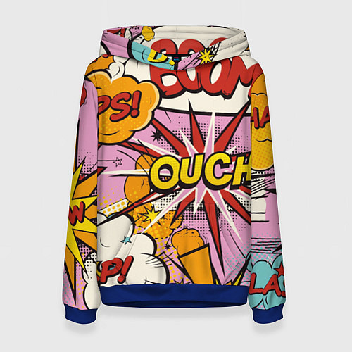 Женская толстовка Oops-boom: комикс бум / 3D-Синий – фото 1
