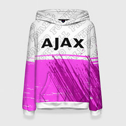 Толстовка-худи женская Ajax pro football посередине, цвет: 3D-белый