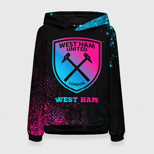 Женская толстовка West Ham - neon gradient / 3D-Черный – фото 1