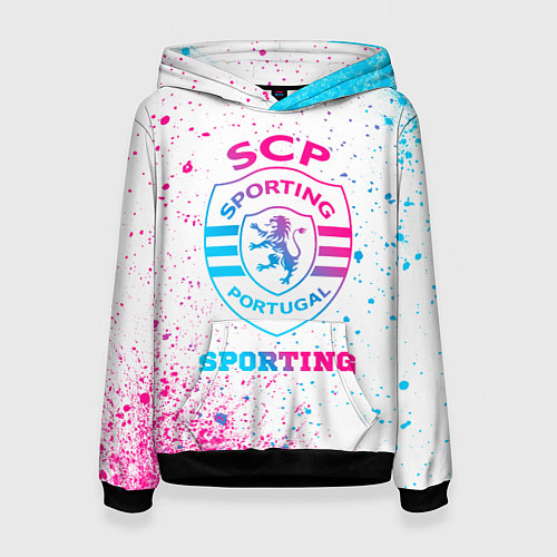 Женская толстовка Sporting neon gradient style / 3D-Черный – фото 1