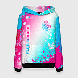 Женская толстовка Club Brugge neon gradient style вертикально