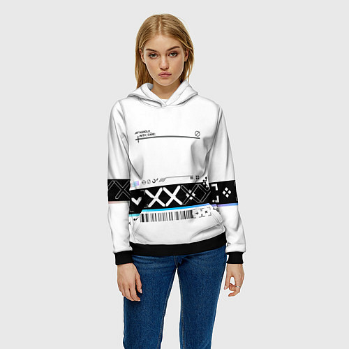 Женская толстовка Printstream white - скин CS / 3D-Черный – фото 3