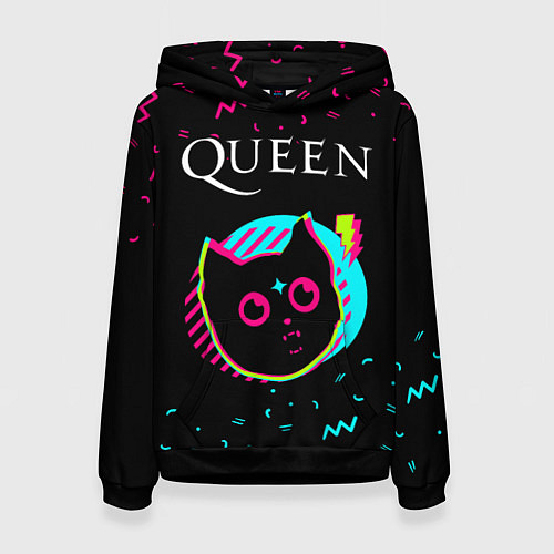 Женская толстовка Queen - rock star cat / 3D-Черный – фото 1