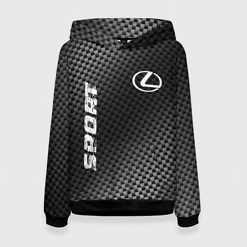 Женская толстовка Lexus sport carbon / 3D-Черный – фото 1