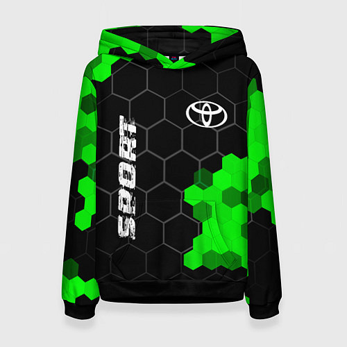 Женская толстовка Toyota green sport hexagon / 3D-Черный – фото 1