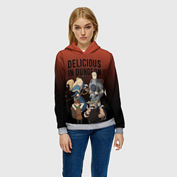 Толстовка-худи женская Delicious in Dungeon, цвет: 3D-меланж — фото 2