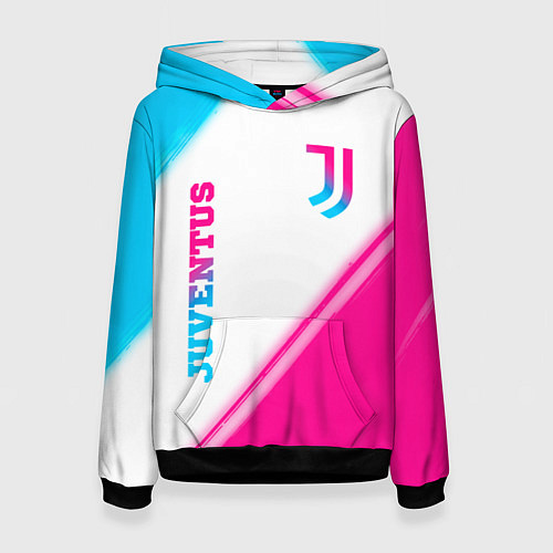 Женская толстовка Juventus neon gradient style вертикально / 3D-Черный – фото 1