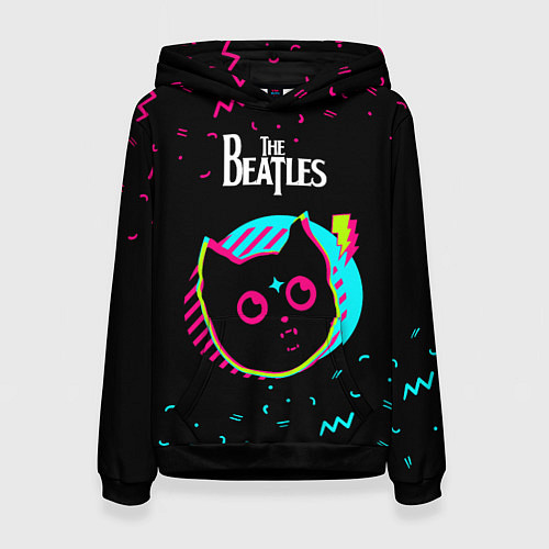 Женская толстовка The Beatles - rock star cat / 3D-Черный – фото 1