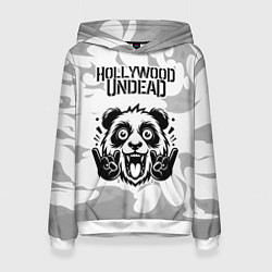 Женская толстовка Hollywood Undead рок панда на светлом фоне