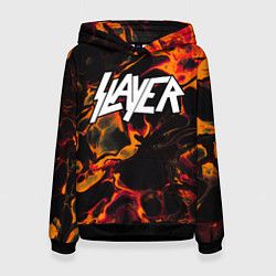 Толстовка-худи женская Slayer red lava, цвет: 3D-черный