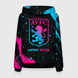 Толстовка-худи женская Aston Villa - neon gradient, цвет: 3D-черный