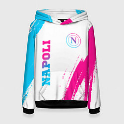 Толстовка-худи женская Napoli neon gradient style вертикально, цвет: 3D-черный