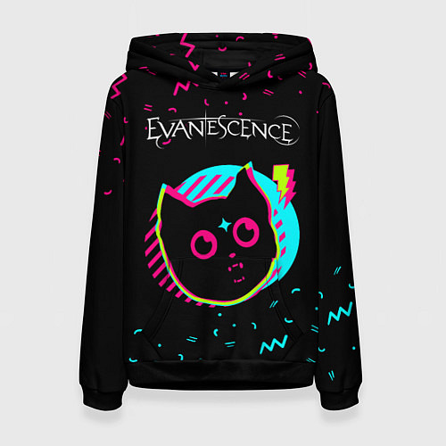 Женская толстовка Evanescence - rock star cat / 3D-Черный – фото 1