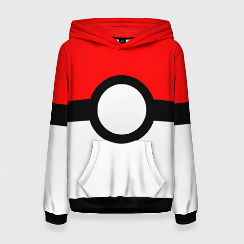 Женская толстовка Pokeball texture / 3D-Черный – фото 1