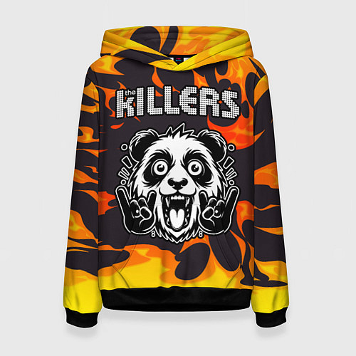 Женская толстовка The Killers рок панда и огонь / 3D-Черный – фото 1