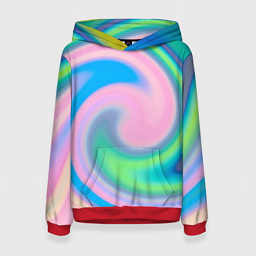 Женская толстовка Абстрактный разноцветный круговорот / 3D-Красный – фото 1