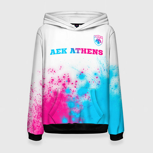Женская толстовка AEK Athens neon gradient style посередине / 3D-Черный – фото 1