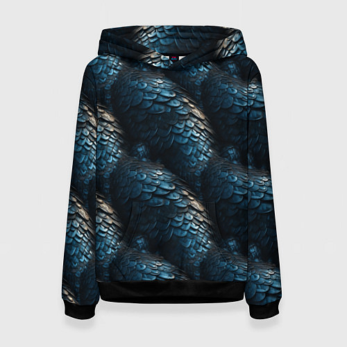Женская толстовка Синяя стальная броня / 3D-Черный – фото 1