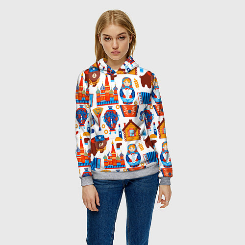 Женская толстовка Русские народные традиции / 3D-Меланж – фото 3