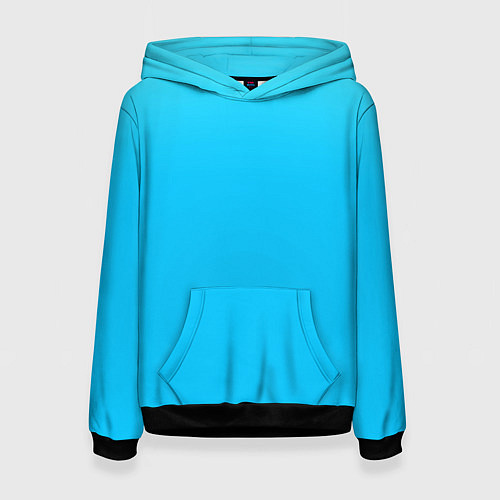 Женская толстовка Мягкий градиент ярко-голубой / 3D-Черный – фото 1