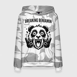 Толстовка-худи женская Breaking Benjamin рок панда на светлом фоне, цвет: 3D-белый