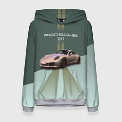 Толстовка-худи женская Спортивный автомобиль Порше 911, цвет: 3D-меланж