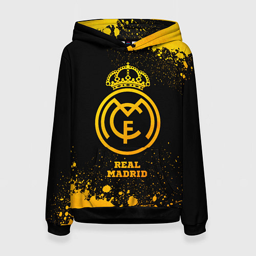 Женская толстовка Real Madrid - gold gradient / 3D-Черный – фото 1