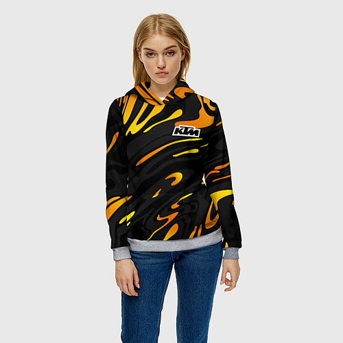 Женская толстовка KTM - orange liquid / 3D-Меланж – фото 3