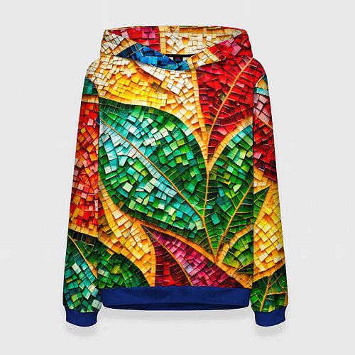 Женская толстовка Яркая мозаика с разноцветным абстрактным узором и / 3D-Синий – фото 1