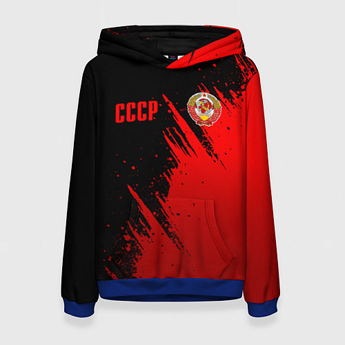Женская толстовка СССР - черно-красный / 3D-Синий – фото 1