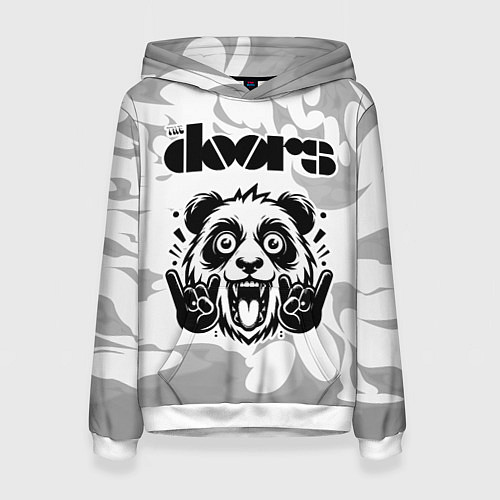 Женская толстовка The Doors рок панда на светлом фоне / 3D-Белый – фото 1