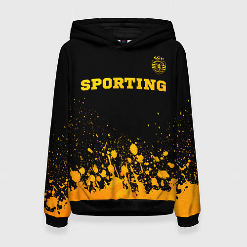 Женская толстовка Sporting - gold gradient посередине / 3D-Черный – фото 1