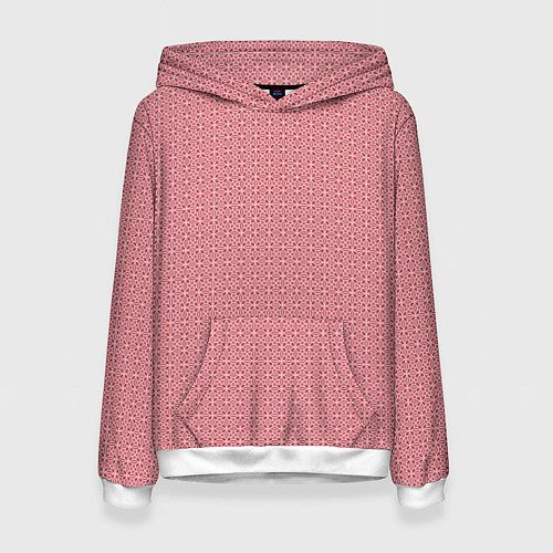 Женская толстовка Светлый красно-розовый паттерн узоры / 3D-Белый – фото 1