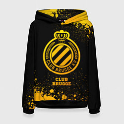 Толстовка-худи женская Club Brugge - gold gradient, цвет: 3D-черный