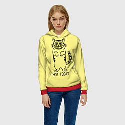 Толстовка-худи женская Хитрый кот, цвет: 3D-красный — фото 2
