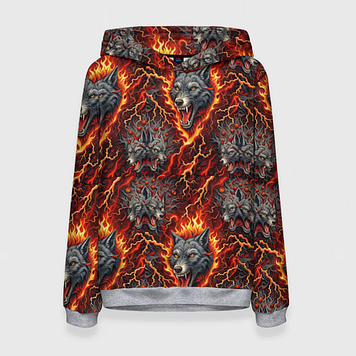 Женская толстовка Волки эпичный паттерн / 3D-Меланж – фото 1