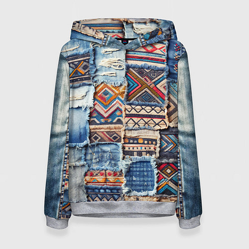 Женская толстовка Пэчворк узоры индейцев / 3D-Меланж – фото 1