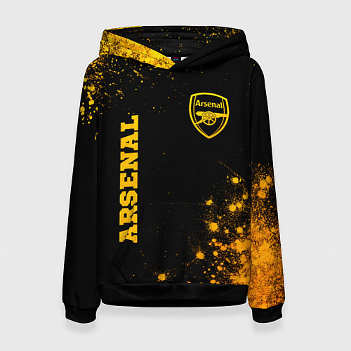 Женская толстовка Arsenal - gold gradient вертикально / 3D-Черный – фото 1