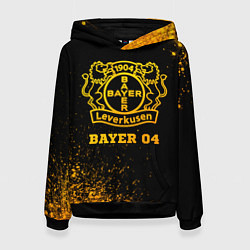 Толстовка-худи женская Bayer 04 - gold gradient, цвет: 3D-черный