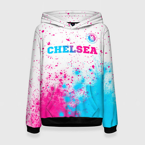 Женская толстовка Chelsea neon gradient style посередине / 3D-Черный – фото 1