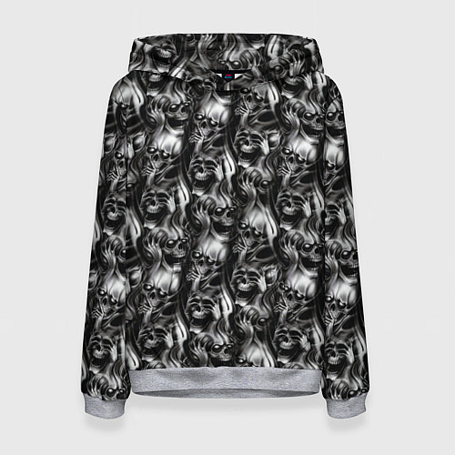 Женская толстовка Smoke skulls / 3D-Меланж – фото 1