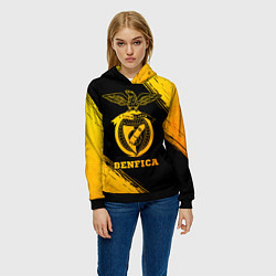 Толстовка-худи женская Benfica - gold gradient, цвет: 3D-черный — фото 2